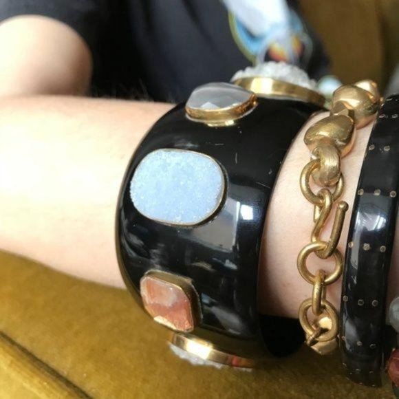 SALE Ashley Pittman Dark Horn Druzy Kenya Bangle - Picture 6 of 8